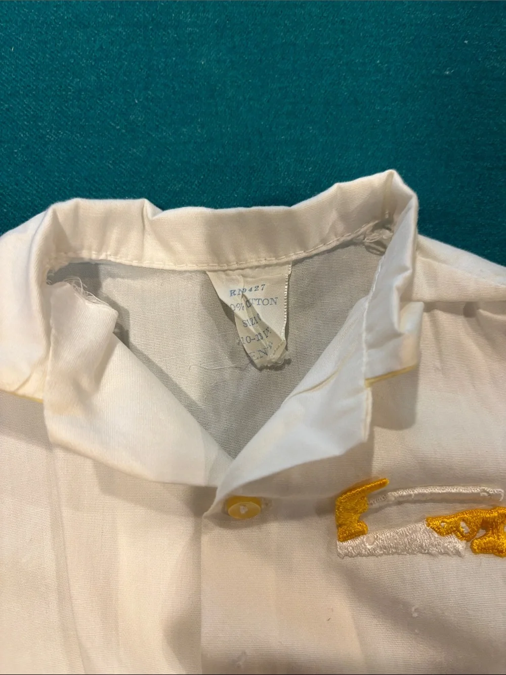 Penney’s Size 0 Vintage 2 Piece Cream and Pale Yellow Baby Shirt Diaper Cover